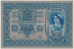 1902. 1000K "1327 20219" felülbélyegzés nélkül T:UNC Hungary ...