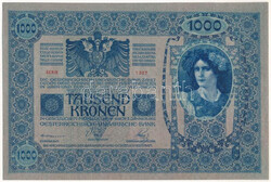1902. 1000K "1327 20219" felülbélyegzés nélkül T:UNC Hungary ...