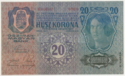 1913. 20K "1006 686002" második kiadás T:XF / Hungary 1913. 20 ...