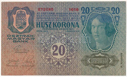 1913. 20K "1016 272085" piros "Deutschösterreich" ...