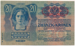 1913. 20K "1016 272085" piros "Deutschösterreich" ...