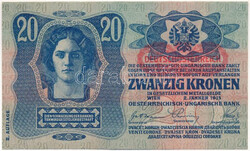 1913. 20K "1125 986825" piros "Deutschösterreich" ...