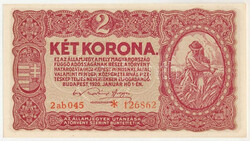 1920. 2K "2ab 045 * 126862" T:AU / Hungary 1920. 2 Korona "2ab 045 * ...