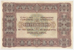 1920. 5000K piros "5 B 03 055260" sorszámmal, "Orell Füssli ...