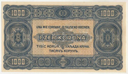 1923. 1000K piros "8 FILLÉR - NYOLC FILLÉR" felülbélyegzéssel, ...