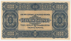 1923. 1000K "B 64 860579", "Magyar Pénzjegynyomda Rt. Budapest." ...