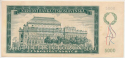 Csehszlovákia 1945. 5000K három perforált lyuk, "16 A 076819" T:XF ...