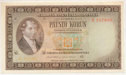 Csehszlovákia 1946. 500K "K 557092" T:UNC,AU Czechoslovakia 1946. ...