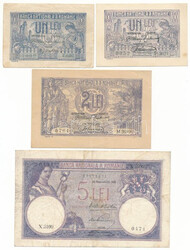 Románia 1915-1920. 1L (2x) + 2L + 1928. 5L T:F közte szép papír ...