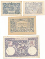 Románia 1915-1920. 1L (2x) + 2L + 1928. 5L T:F közte szép papír ...