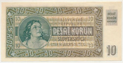 Szlovákia 1939. 10K "SPECIMEN (MINTA)" perforációval, "Ih 230406" ...