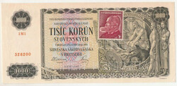 Szlovákia 1940. 1000K "SPECIMEN (MINTA)" perforációval, ...