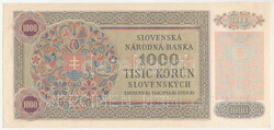 Szlovákia 1940. 1000K "SPECIMEN (MINTA)" perforációval, ...