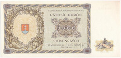 Szlovákia 1944. 5000K "3Lk 005502", "SPECIMEN (MINTA)" ...