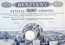 1895. Budapest "Magyar Folyam- és Tengerhajózási ...