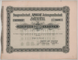 1903. Budapest "'Apollo' Épít?társaság Részvénytársaság" ...