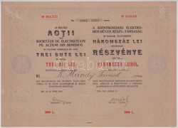 1923. Románia / Dés "A Szentbenedeki Elektromos M?vek ...