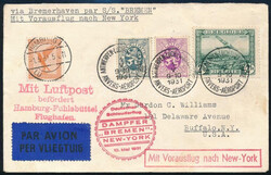 1931 Levél Antwerpenb?l Hamburgig légipostával, majd a Bremen ...