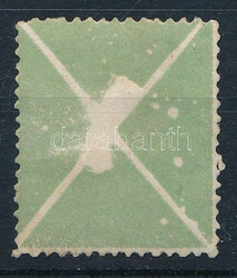 1858 Andráskereszt zöld színben, fehér foltokkal (halvány rozsda ...