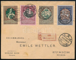 1915 Ajánlott levél Zürichbe / Registered cover to Zürich