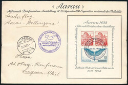 1938 Mi block 4 on airmail cover