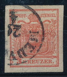 1850 3kr MP I.b. bordázott papír