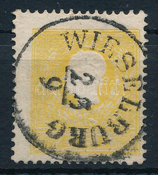 1858 2kr II. típus sárga, szögfej benyomattal (15.000) / yellow ...