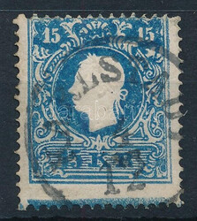 1858 15kr II.a. kék, alul Andráskereszt végz?déssel / 15kr II.a. ...