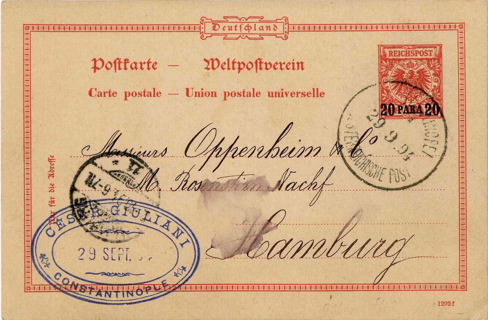 Lot 1336 - Deutsche Auslandspost Türkei, Stempel - Karl Pfankuch & Co. auction #222 Lot 1336 - Deutsche Auslandspost Türkei, Stempel - Karl Pfankuch & Co. auction #222