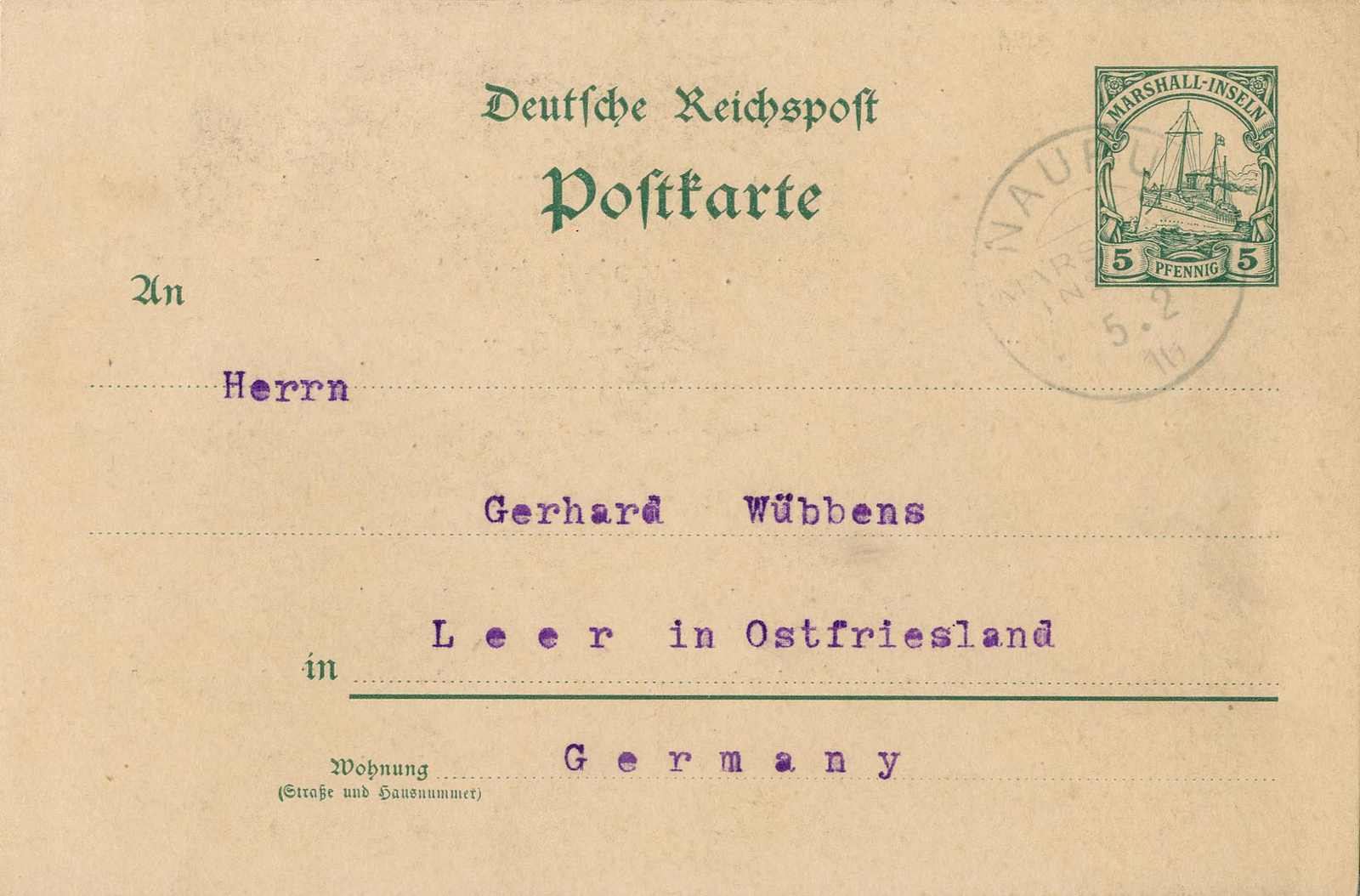 Lot 1520 - Deutsche Kolonien Marshall Inseln, Stempel  -  Karl Pfankuch & Co. auction #222