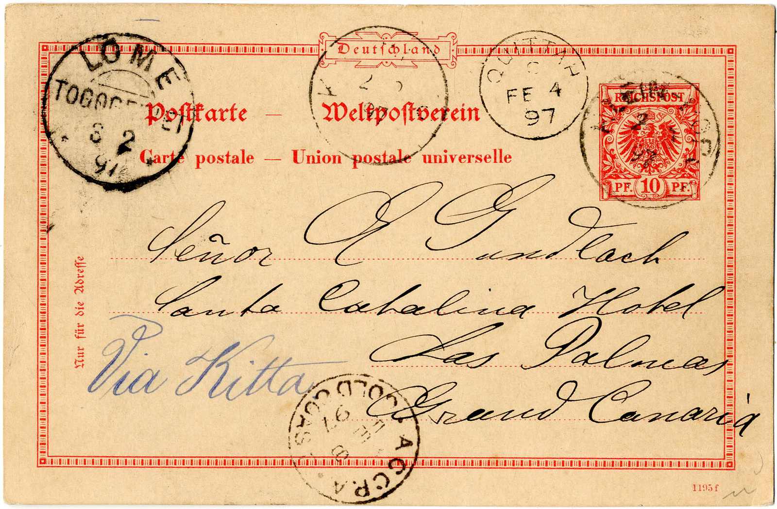 Lot 1541 - deutsche kolonien togo  -  Karl Pfankuch & Co. auction #222