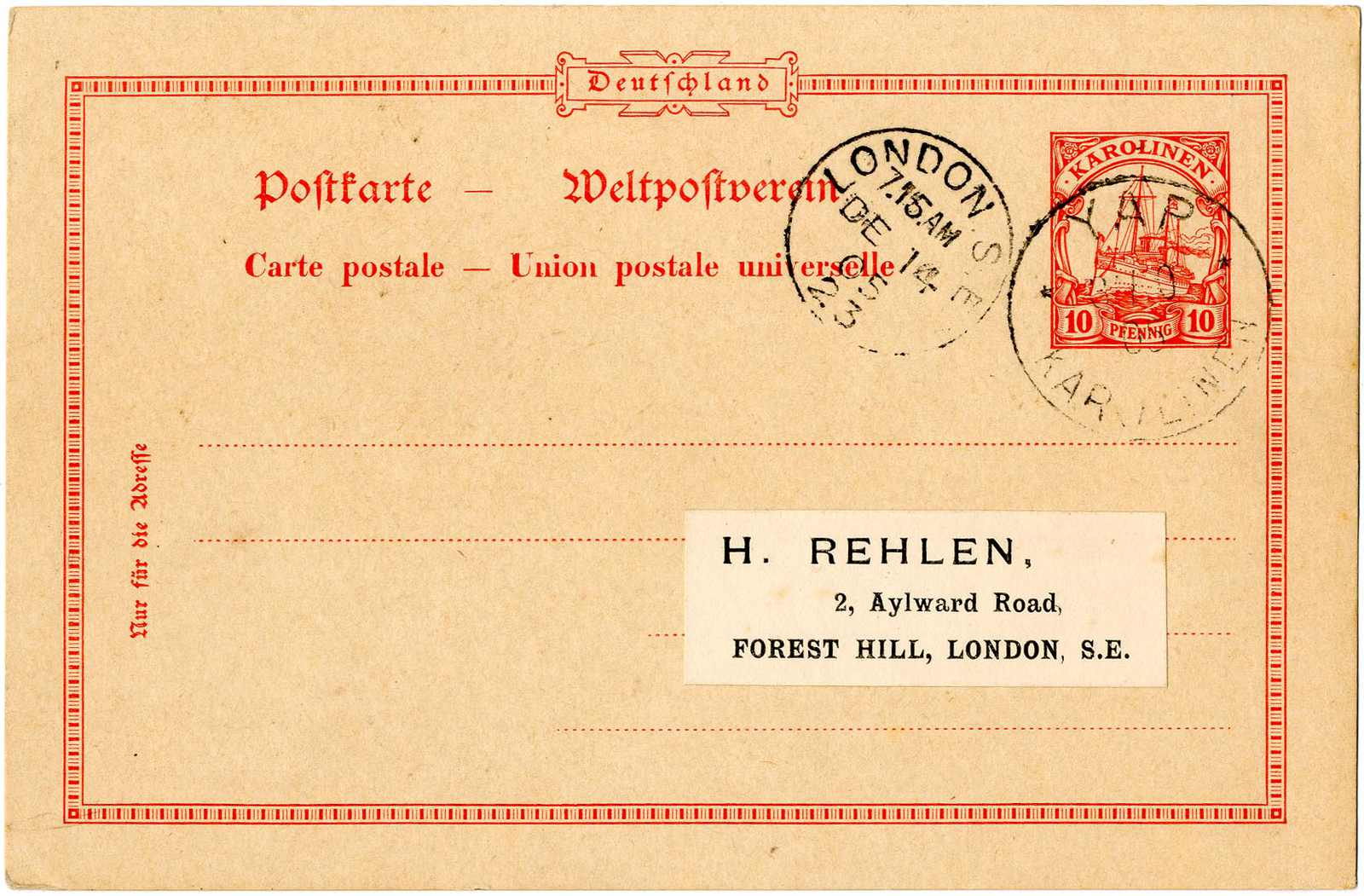 Lot 1485 - deutsche kolonien karolinen  -  Karl Pfankuch & Co. auction #222