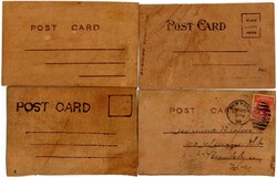 1908 4 Lederpostkarten USA, Humor, Whisky u.a., mehrfarbig, teils ...