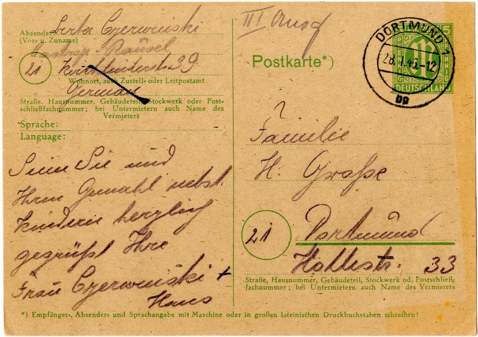 Lot 974 - Bizone, Ganzsachen - Karl Pfankuch & Co. auction #222 Lot 974 - Bizone, Ganzsachen - Karl Pfankuch & Co. auction #222