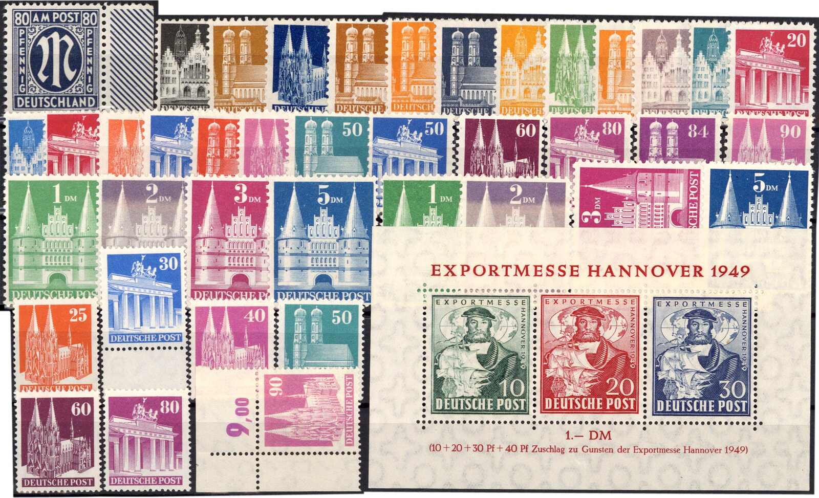 Zusammenstellung besserer ** Werte und Ausgaben mit Nr. 34 D, 73/100 ...