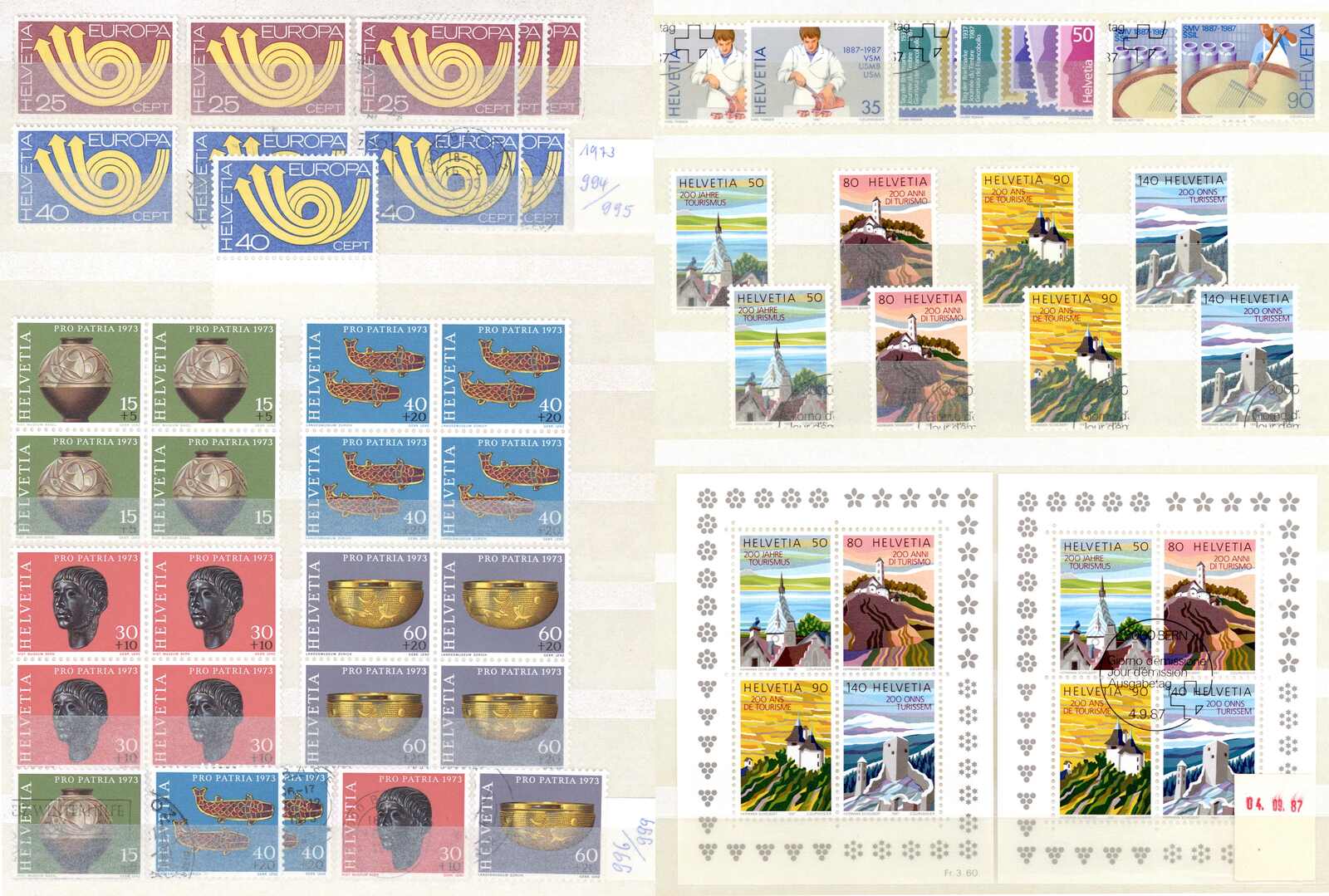 Sammlung ** und gest. in zwei 60seitigen Einsteckbüchern, wohl in ...