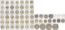 Sammlerbestand von 57 Silbermünzen ab 1835, dabei auch 1/2 Rubel ...