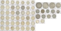 Sammlerbestand von 57 Silbermünzen ab 1835, dabei auch 1/2 Rubel ...