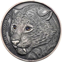 Burkina Faso: 5000 Francs 2013 "The Sabre-Toothed Tiger", 4oz Silver ...