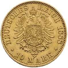 Preussen: 10 Mark 1888 A, Friedrich III. (1888), Jaeger 247, gutes ...