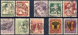 Pro Juventute 1915, 1916, 1917 und 1918, sauber gest., Pracht. M€ ...