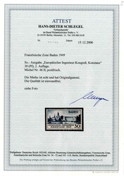 30 Pf. Konstanz Type II, tadellos **, Fotoattest Schlegel "echt und ...