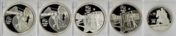Rio 2016, vier verschiedene Silber-Gedenkmünzen à 5 Reais, dabei ...