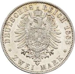 Preussen: 2 Mark 1888 A, Wilhelm II. (1888-1918), AKS 133, ...