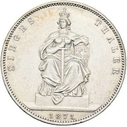 Preussen: Taler 1871 A auf den Sieg über Frankreich, Wilhelm I. ...