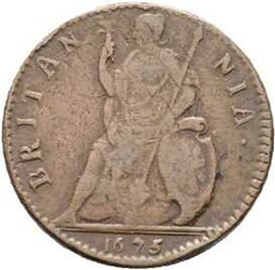 1 Farthing 1675, Charles II. (1660 - 1685), KM# 436.1, ss ...