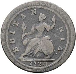 1/2 Penny 1720 George I. (1714-1727), KM# 557, s.Automatically ...