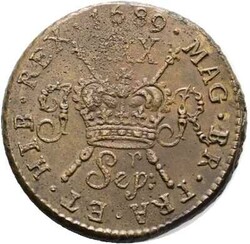 James II, Civil War Gunmoney Halfcrown, 1689 Sepr., KM# 95, ss