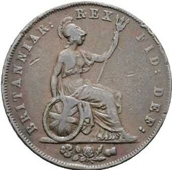 1/2 Penny 1826, George IV. (1820-1830), KM# 692, ss/vz.Automatically ...