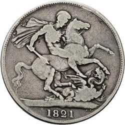 Crown 1821, George IV. (1820-1830), KM# 680.1, ss.